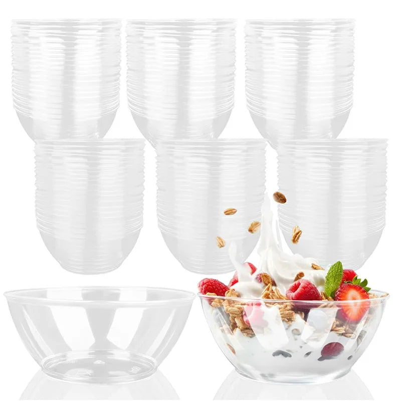 20Pcs Disposable Plastic Mini Dessert Bowls