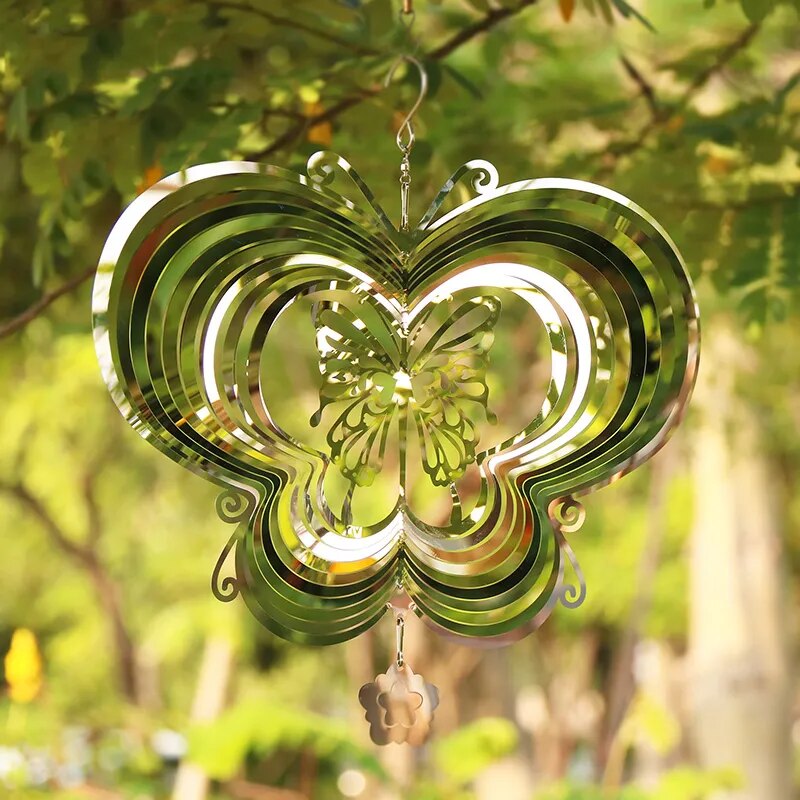 3D Rotating Butterfly Wind Spinner.