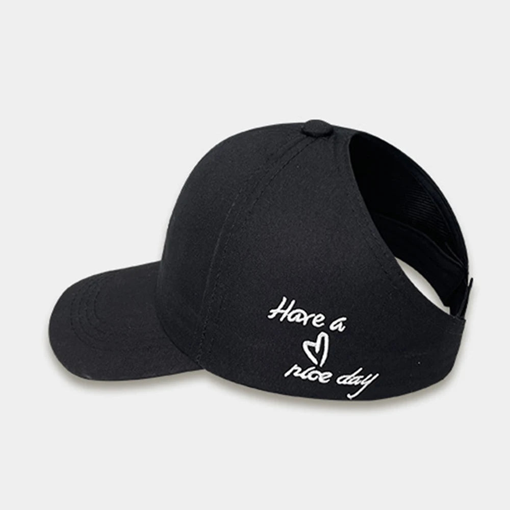 Sporty Ponytail Cap With Snapback