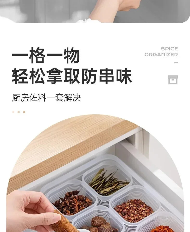 6 Grids Refrigerator Food Storage Box with Lids