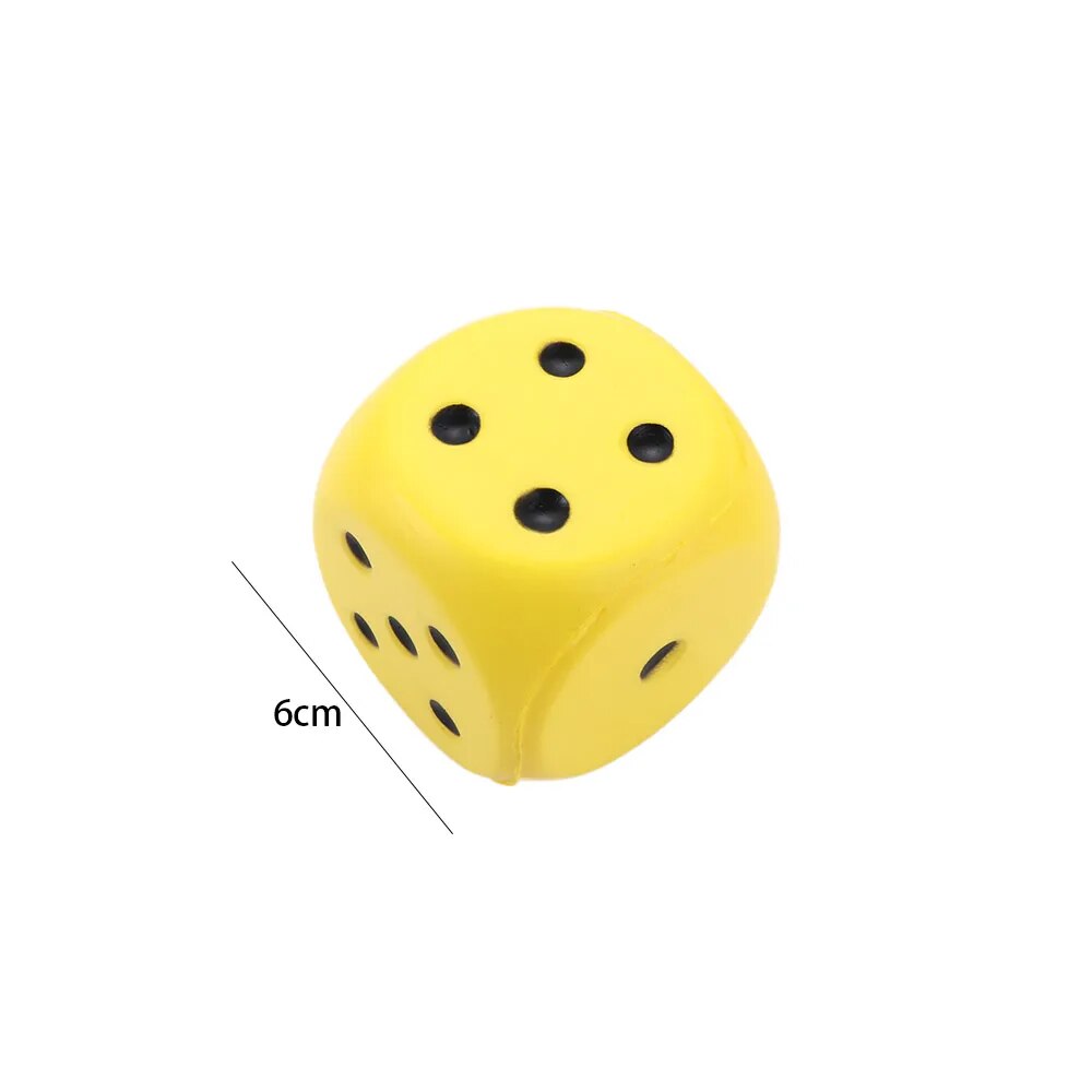 1pcs Soft 6cm Sponge Dice For Games Or Can Be Used For Anti Stress.