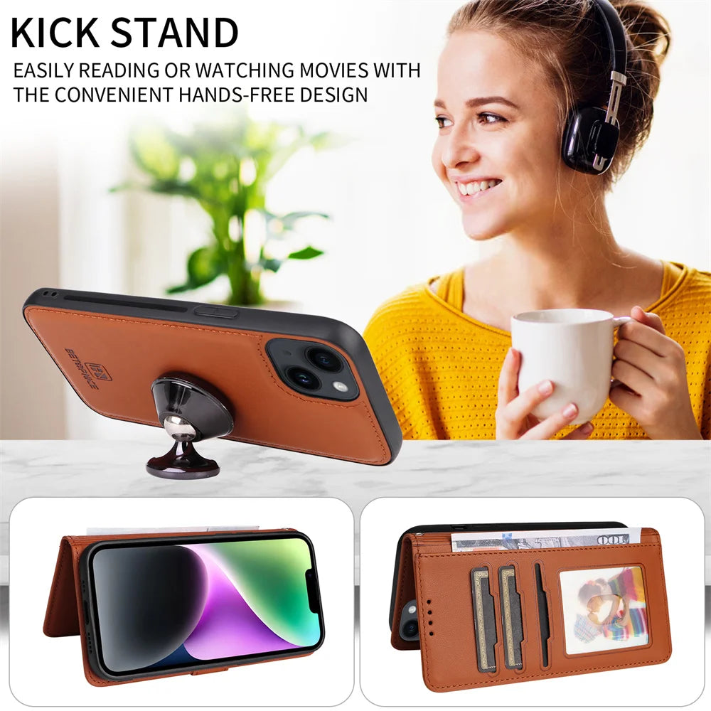 BETOPNICE 2 in 1 Detachable Magnetic Leather Case for iPhone 15 Pro Max 12 13 Mini 14 Plus