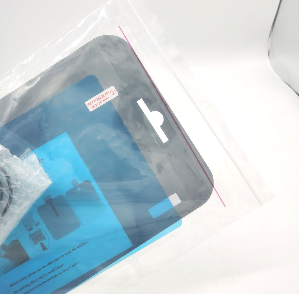 Acrylic Anti Fog Bathroom Shower Mirror With Wall Suction Cups.