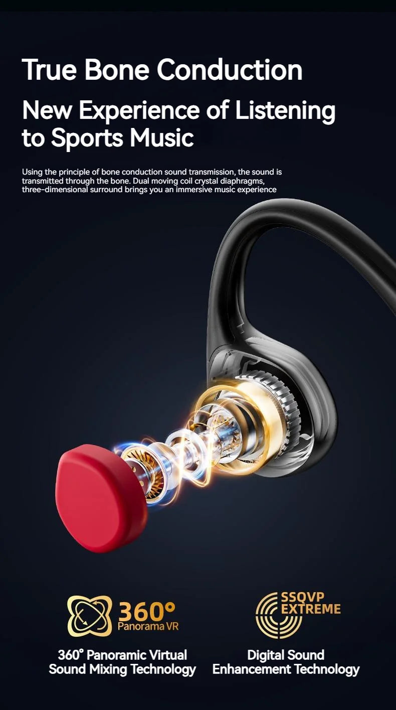 POLVCDG  Wireless/ Waterproof Bluetooth Bone Conduction Headset X7 IPX8 32GB Memory 5.3