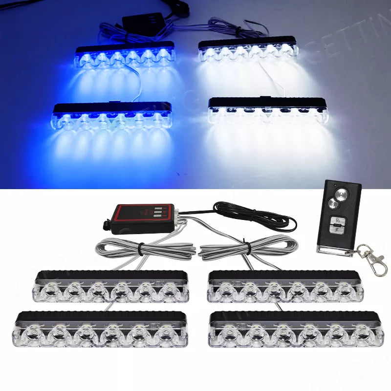 4X6 Wireless Remote Led Car Grid Emergency Lights