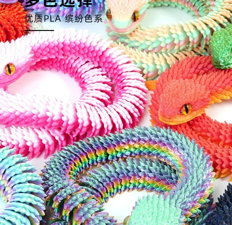 3D Printing Moveable Rotating Action Figure Snake Egg For Stress Relief
