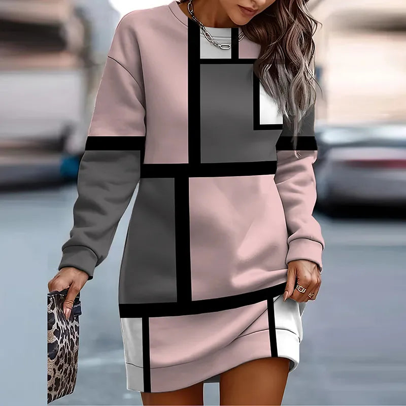 Elegant Bodycon Long Sleeve Autumn Dress.