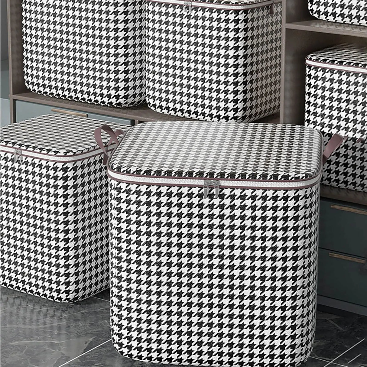 Large Capacity Folding Stackable Storage Boxes With Handles