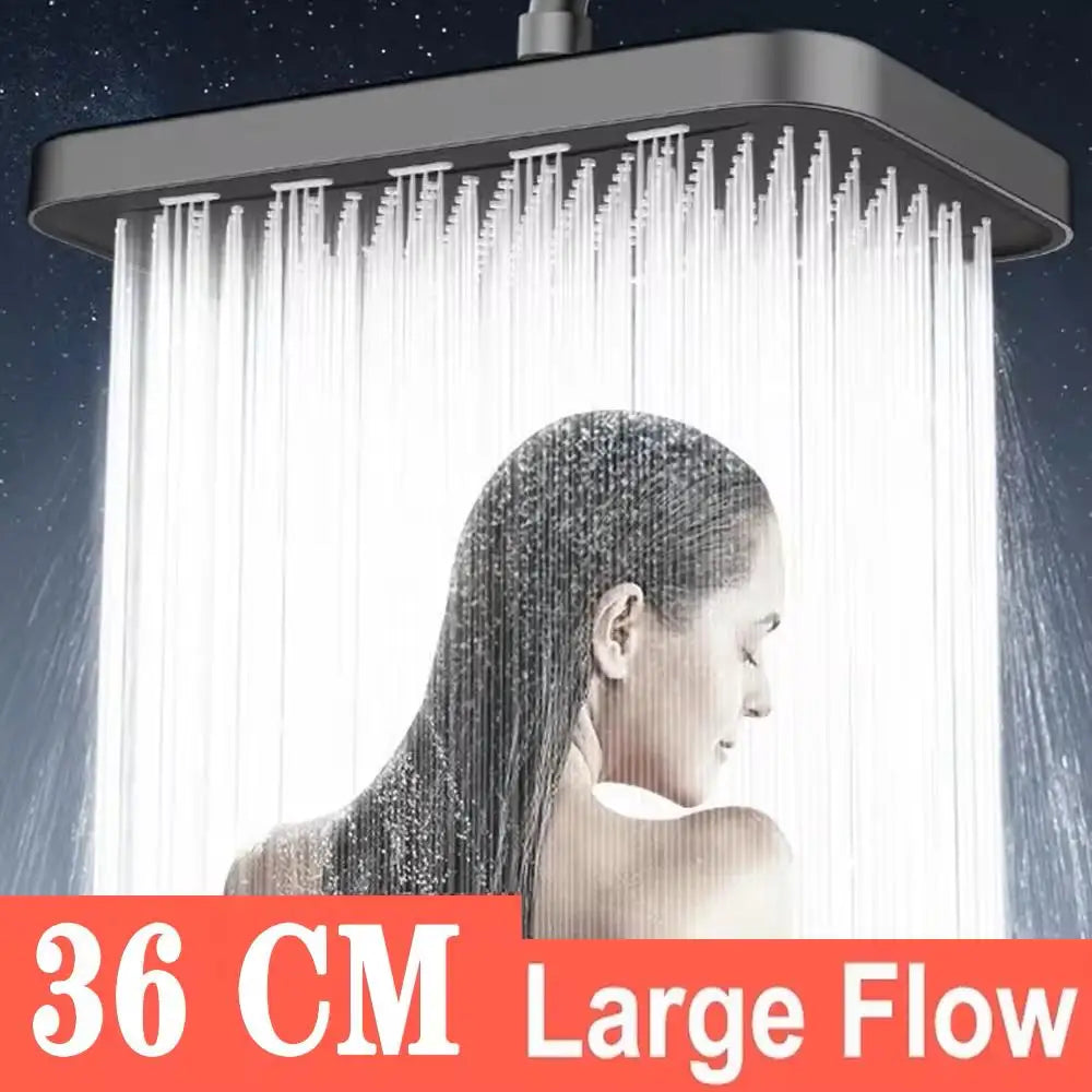 36CM High Pressure Rainfall Showerhead With 360° Swivel