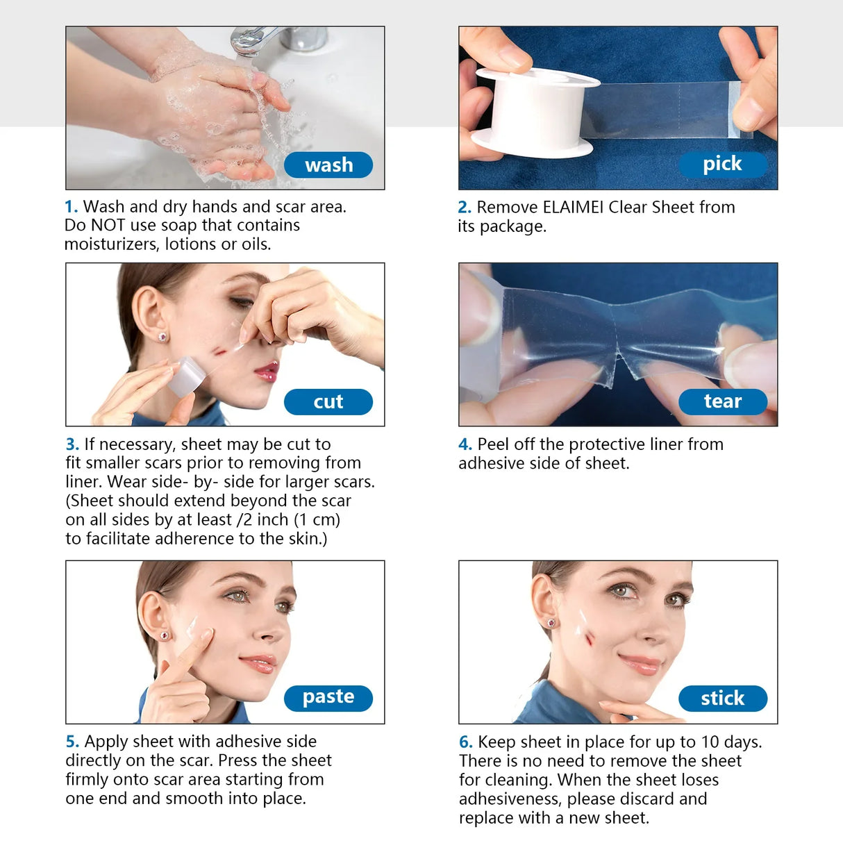 2.5cm X 150cm Self-Adhesive Reusable Skin Care Scar Cover Tape