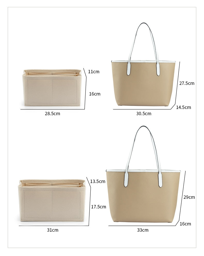 WUTA Insert Handbag Organizer With Or Without Zipper.