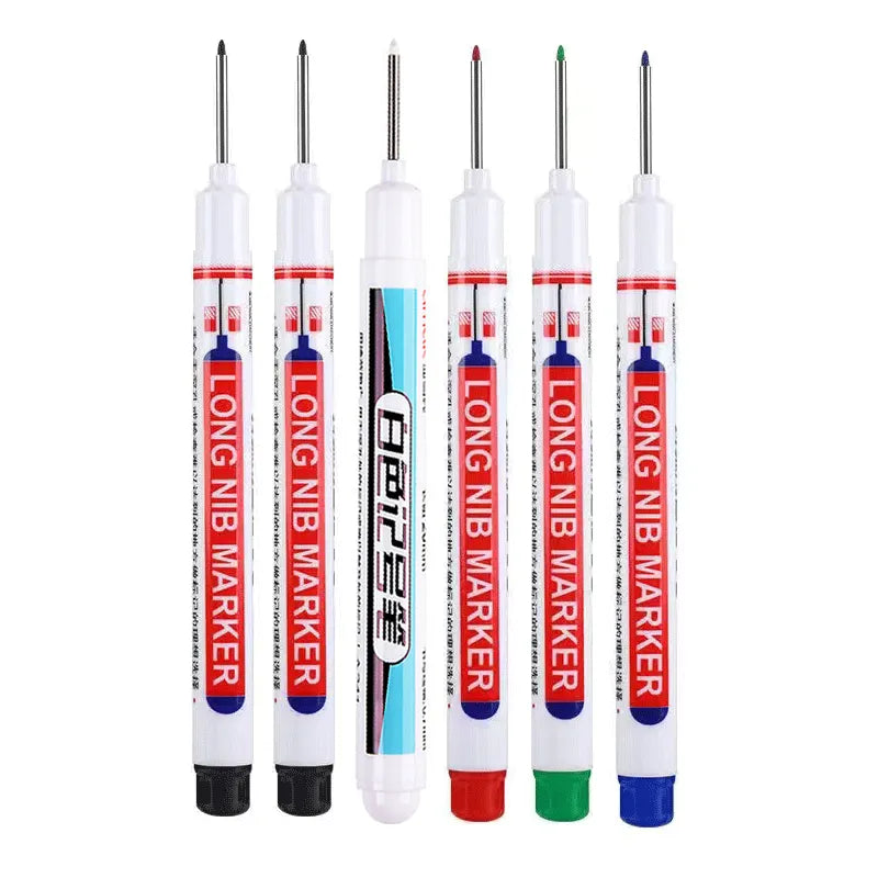 6Pcs/Set 20mm Waterproof, Long Nib Head Markers For Metal Or Woodworking.