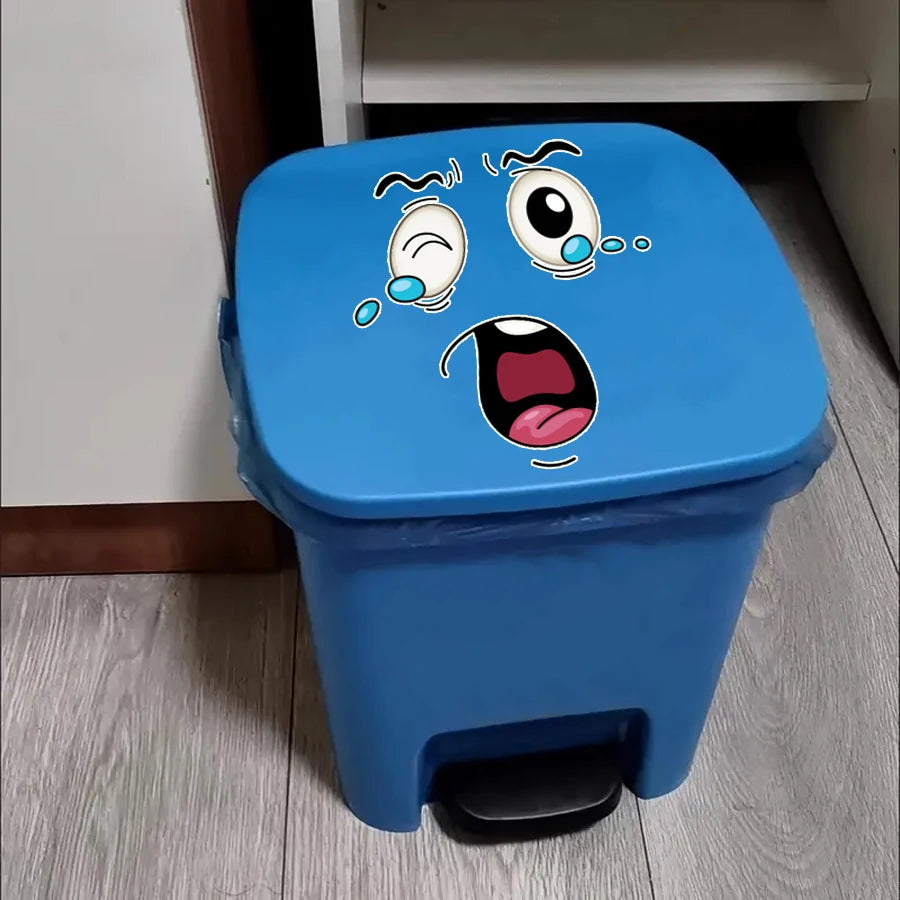 Funny Waterproof Vinyl Removable Trash Can Decals