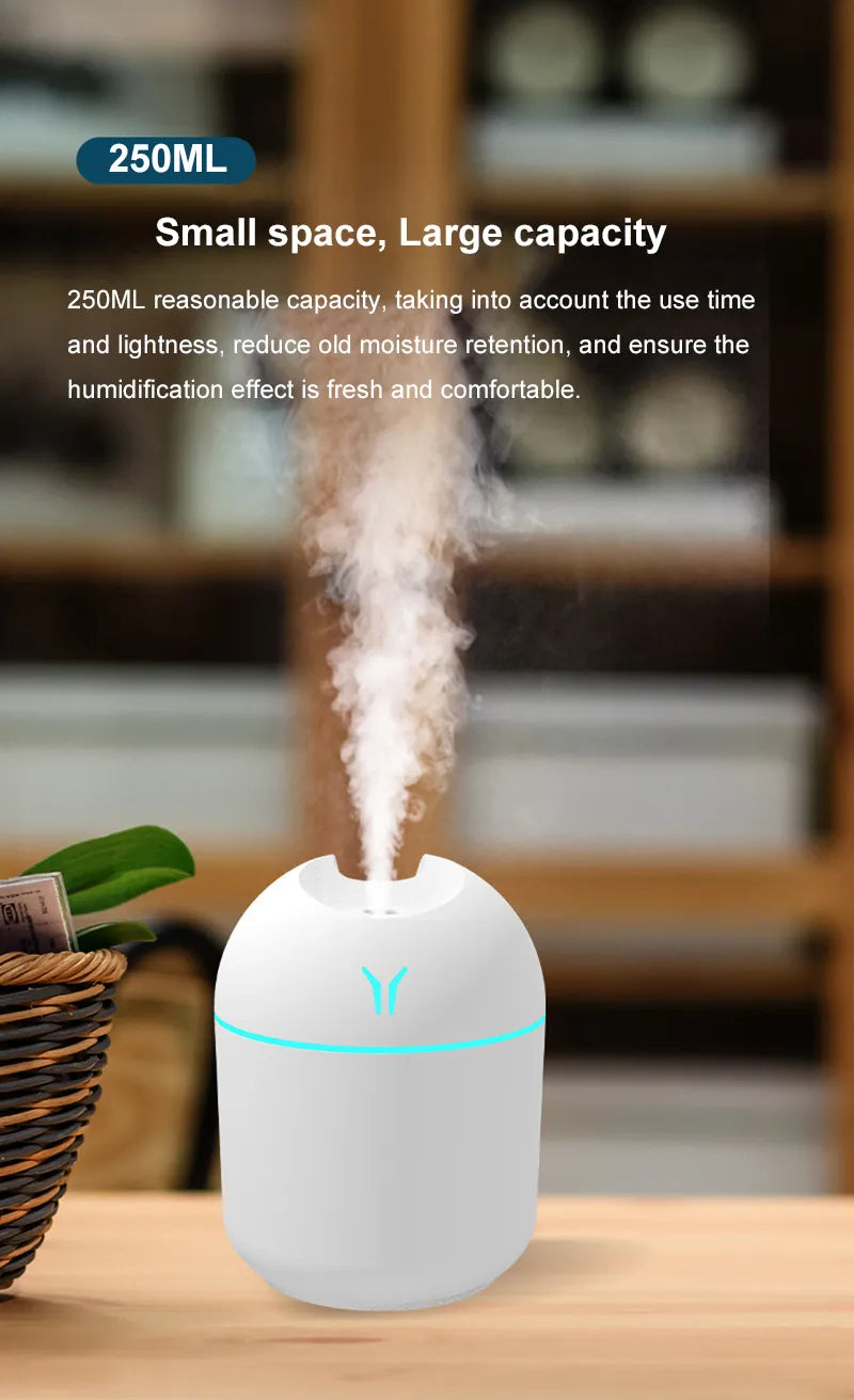 250ML LED/USB Mini  Essential Oil Diffuser Or Air Humidifier