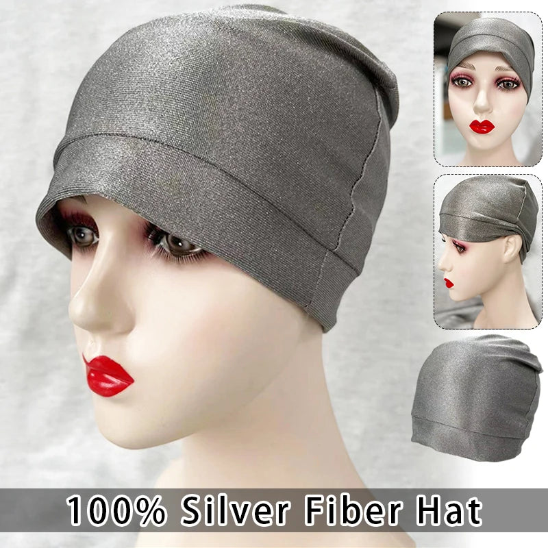 100% Silver Fiber Electromagnetic Wave Protection Beanies For Men And Women