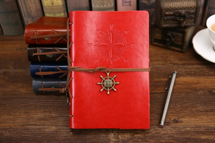Retro Pirate Anchors Leather Notebook/Journal with Replaceable Stationery
