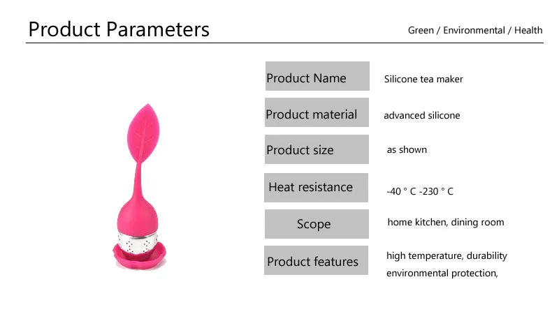 1Pcs  Silicone Leaf Tea Infuser And Tray.