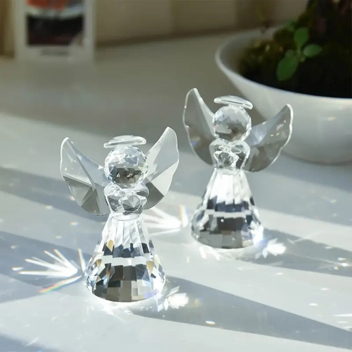 Crystal Christmas Angel Statue