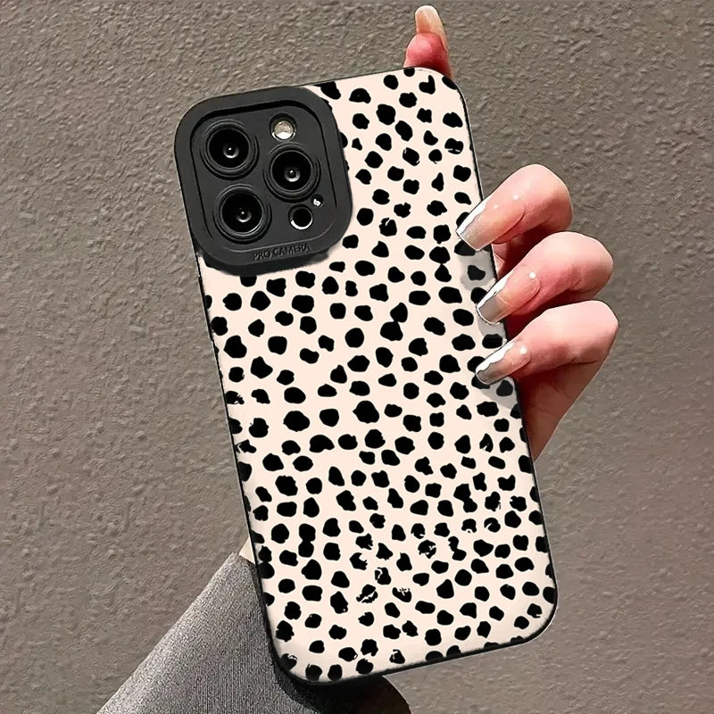 Polka Dot Soft Silicone Phone Case for iPhone 17 Air 16E 15 16 Pro Max Cases iPhone 14 13 12 11 7 8 Plus SE2