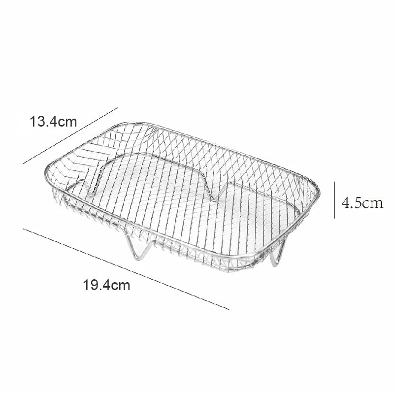 3-layer Stainless Steel Stackable Air Fryer Rack