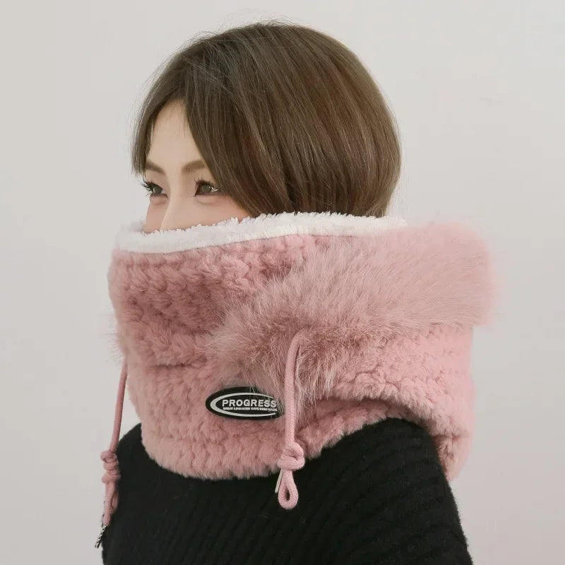 Winter Plush Warm Thick Hood with Scarf
