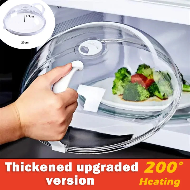 Microwave Transparent Plate Cover With Steam Vent And Handle