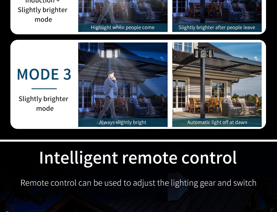 300 LED Motion Sensor Solar Outdoor Waterproof Garden Lights.