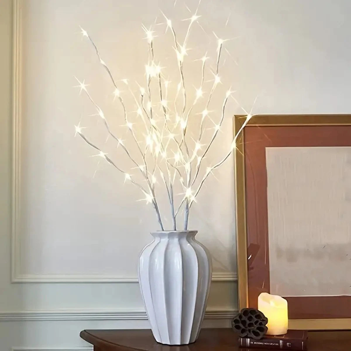 1 PC Battery Operated 20 LED White Birch Branch Lights
