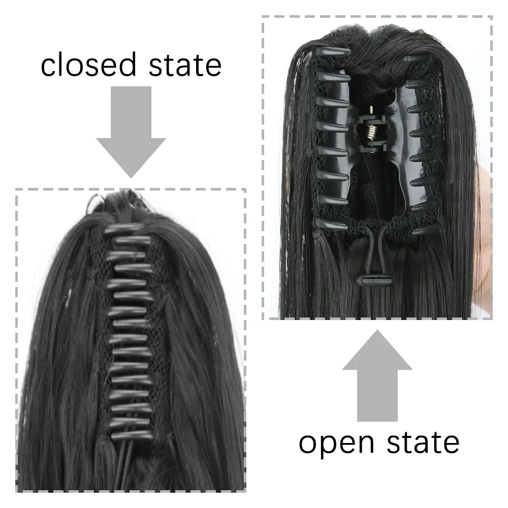 Synthetic 24 Inch Heat Resistant, Clip On Ponytail Hair Extensions.