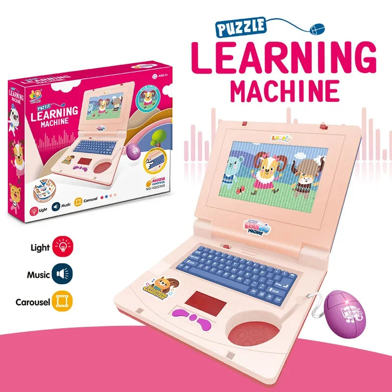 Toddler Fake Laptop with Light Music Mouse