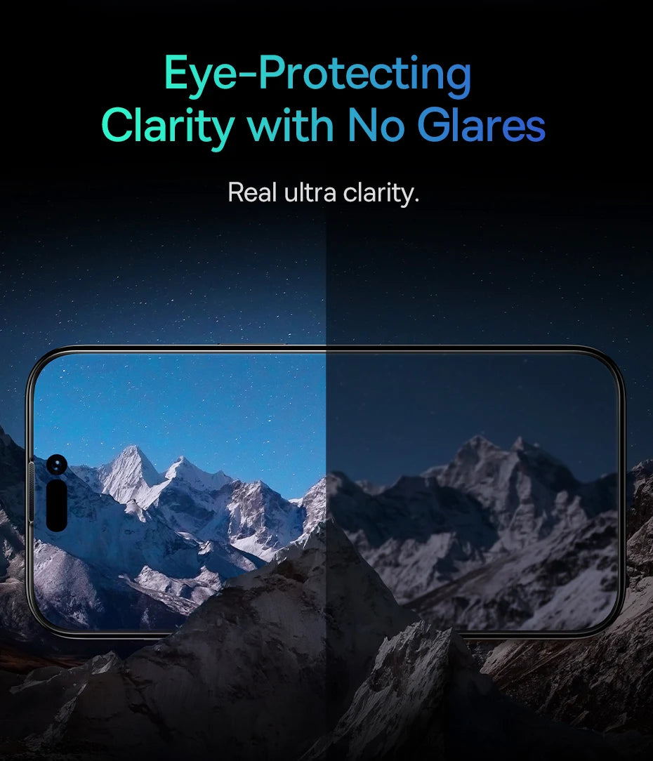 Baseus 0.4mm Corning Tempered Glass Screen Protector For iPhone 16 15 14 13 Pro Max