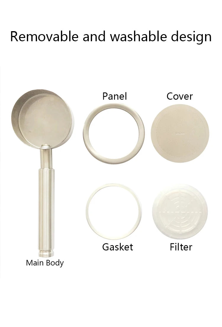 Stainless Steel Pressurized Rain Shower Head With Filter