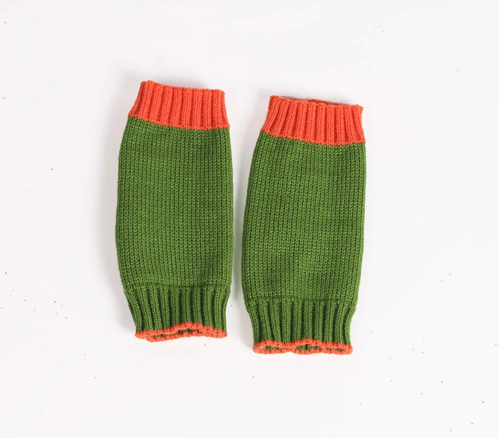Women's Half Finger Acrylic Knitted Mittens