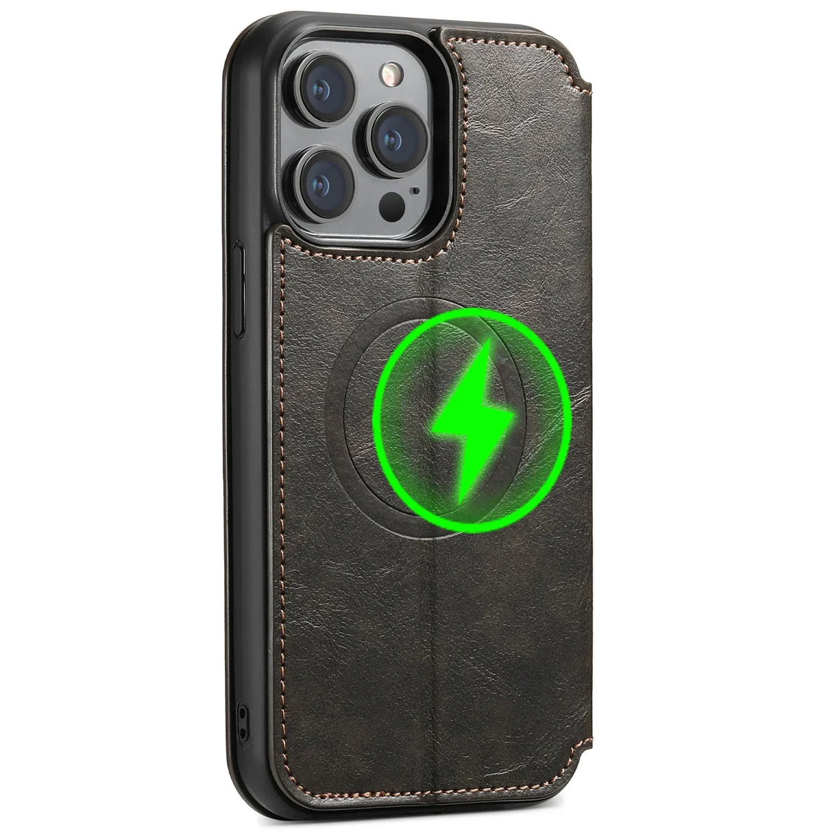 Wireless Charging  Magnetic Leather Wallet Phone Case For iPhone 16 12 13 14 15 Pro Max Plus