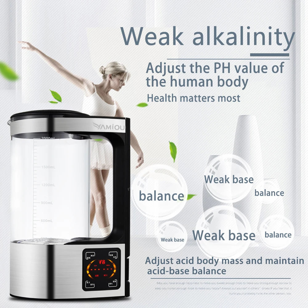 110V/220V -2L Ionizer Hydrogen Water Bottle With Filter For Alkaline Water