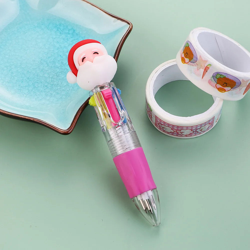 1Pcs 4 Color Retractable Mini Christmas Pen.