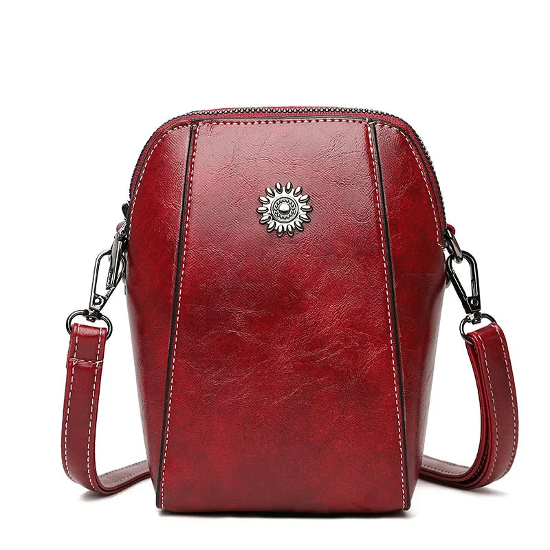 Single Shoulder Leather Crossbody Bag