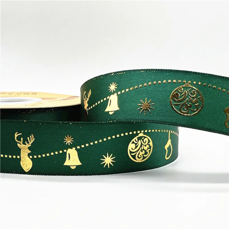 5yards Of 1inch(25mm) Christmas Polyester Ribbon.