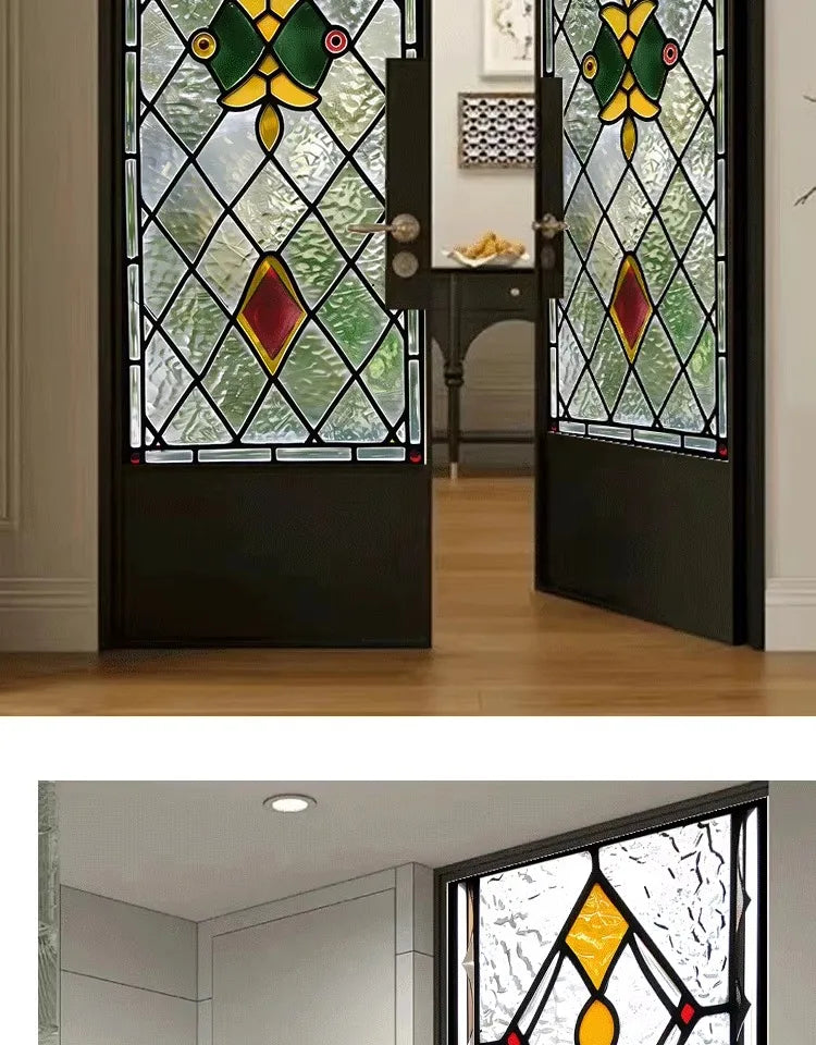 Electrostatic Vintage Stained Glass Window Sticker