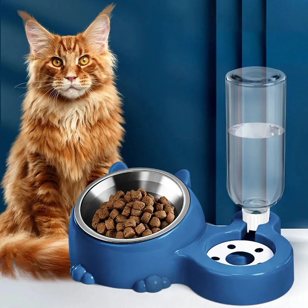 2-in-1 Stainless Steel Automatic Water And Food Dispenser