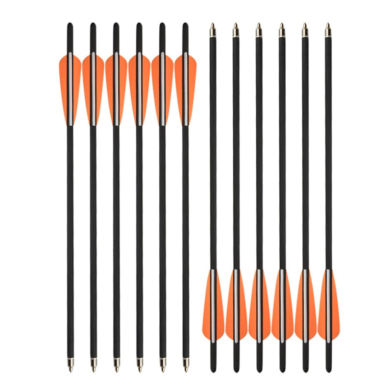 12pcs Archery Carbon Arrow 16/17/18/20/22inch Crossbow Bolts Diameter 8.8mm Arrows for Outdoor Shooting.