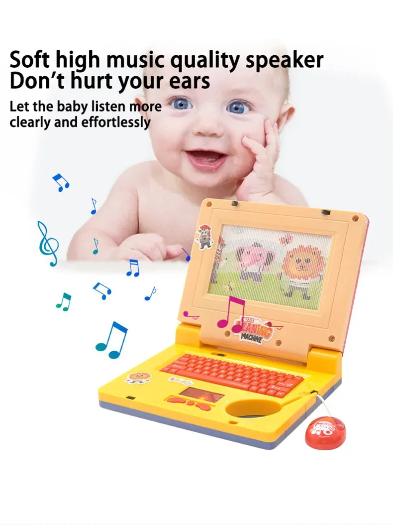 Toddler Fake Laptop with Light Music Mouse