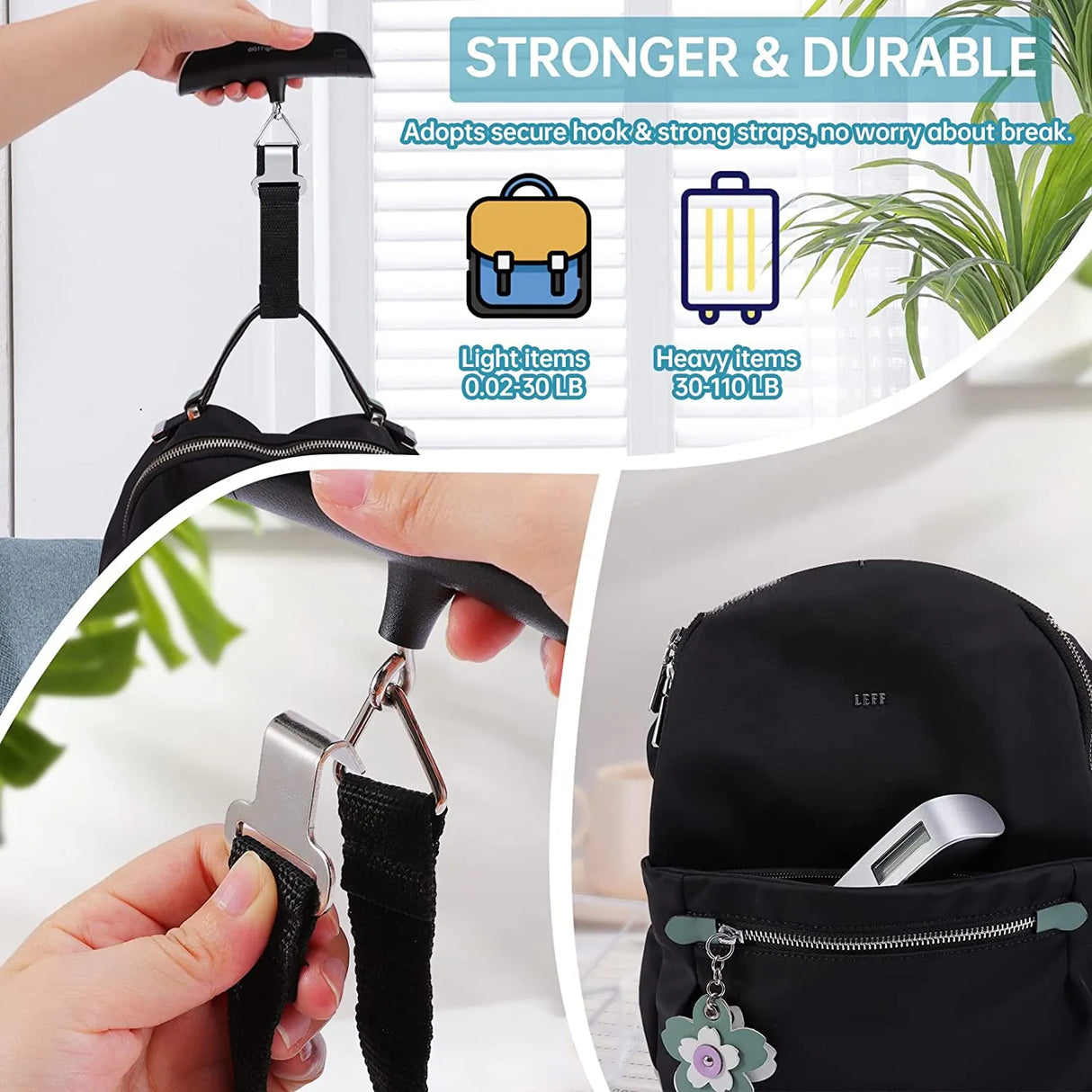 Hanging Digital LCD Display Scale weighs up to 110lb/50kg.