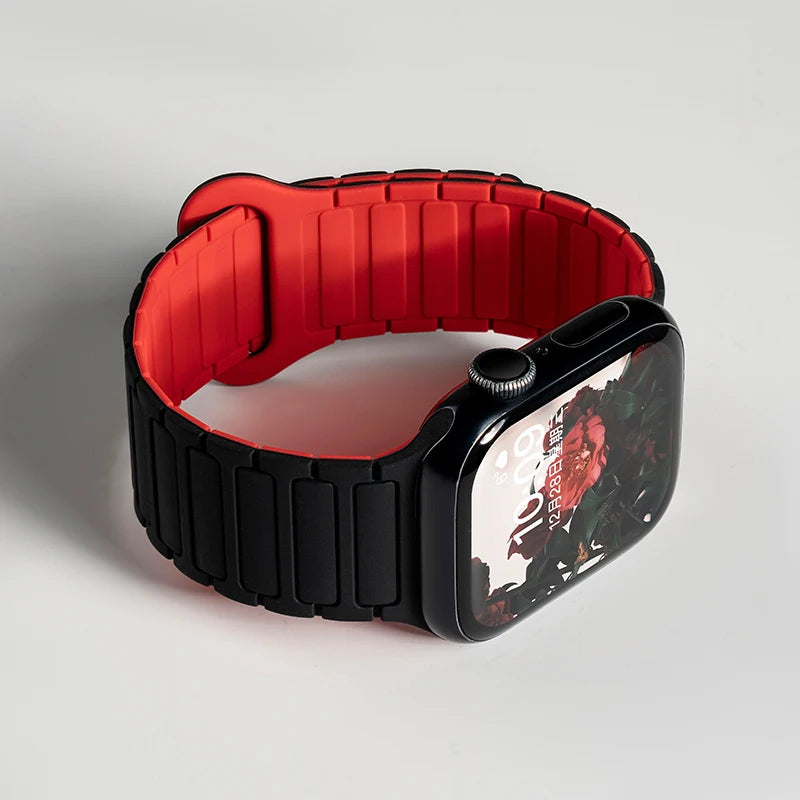 Silicone Magnetic Strap for Apple Watch 46mm 42mm 49mm 45mm 41mm 44mm 40mm Band For IWatch Ultra 2 Series 10 9 8 7 6 SE 5 4 3