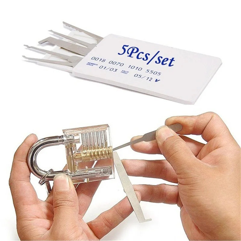 5/6pcs Steel Lock Picking Tool Set