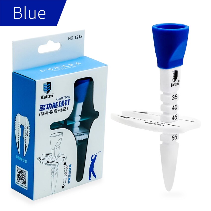1pc Plastic Adjustable Golf Tee. Comes in Red, Orange, Blue and Green.