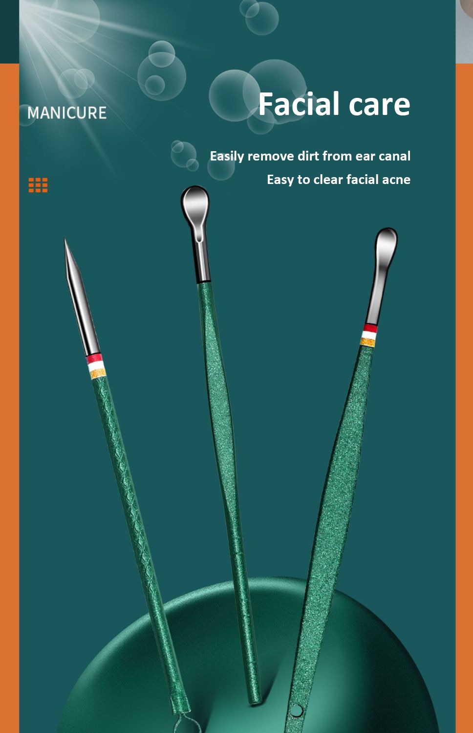 12-16pcs Stainless Steel Manicure Set With Folding Bag.