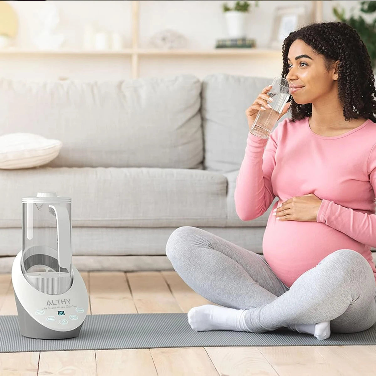 ALTHY Hydrogen Water Pitcher Generator Machine SPE & PEM With PH Calcium Sulfite filter