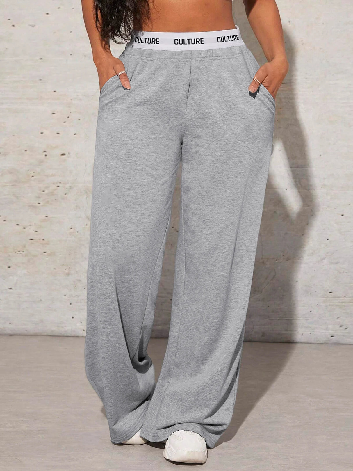 High Waisted Tummy Control Wide Leg Sweatpants