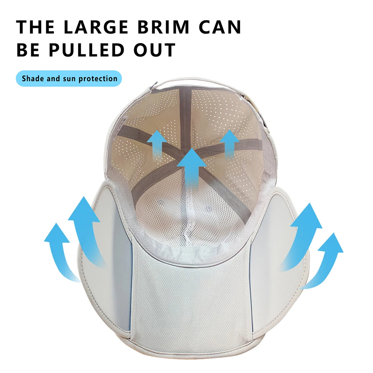 Men's Big Brim Breathable Retractable Sunshade Hat
